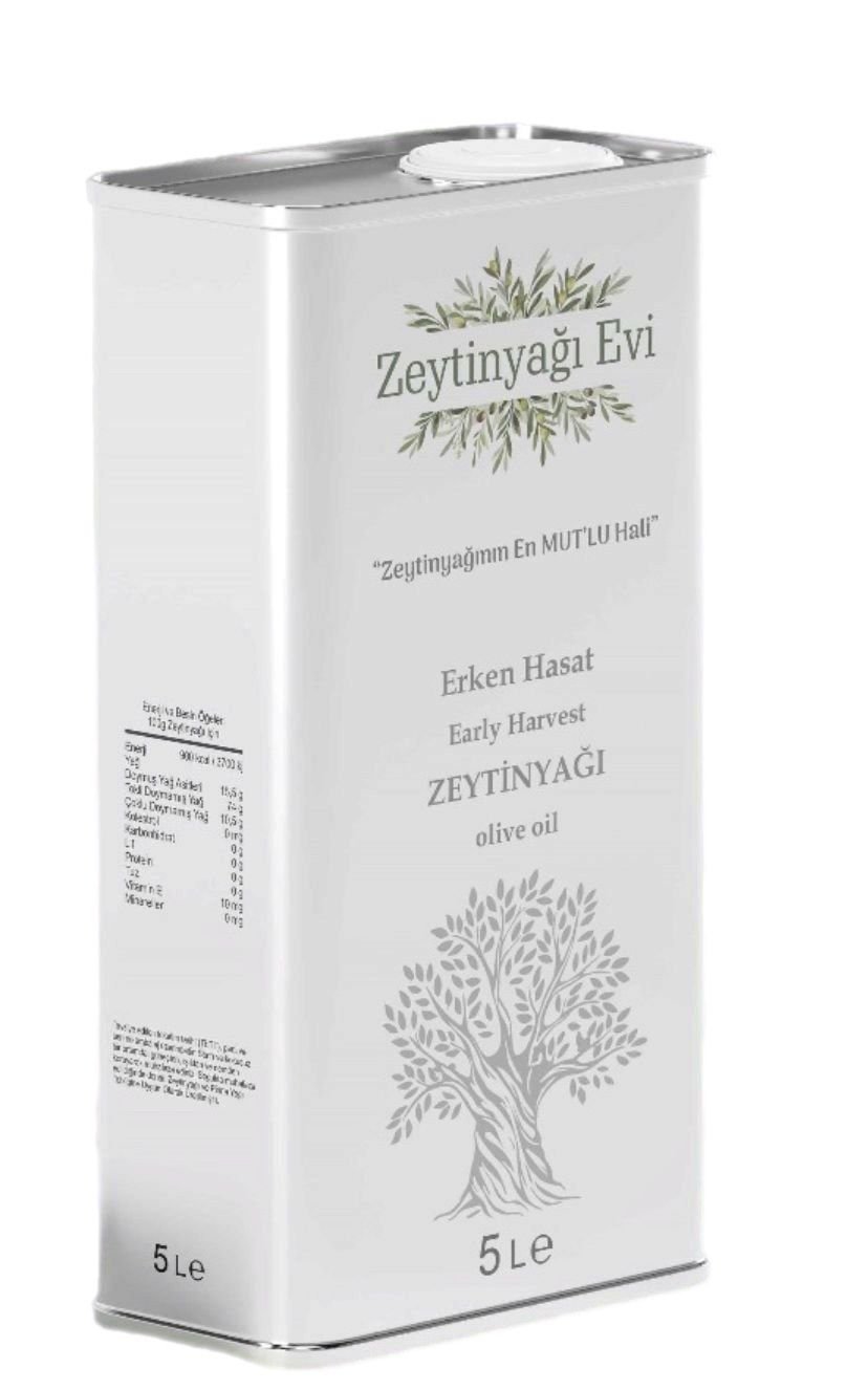 Premium Gold Zeytinyagievi Erken Hasat Soğuk Sıkım Mut Zeytinyağı Teneke Ambalaj (5 Lt)