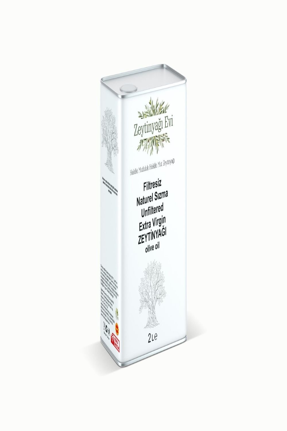 Premium Gold Filtresiz Naturel Sızma Zeytinyağı 2 Litre Teneke Ambalaj