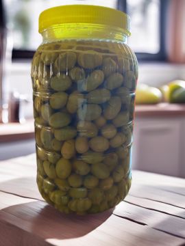 İri Meyveli Domat El Kırması Sofralık Yeşil Zeytin Net 1900 Gram Brüt 3000 Gram