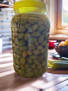 İri Meyveli Domat El Kırması Sofralık Yeşil Zeytin Net 1900 Gram Brüt 3000 Gram