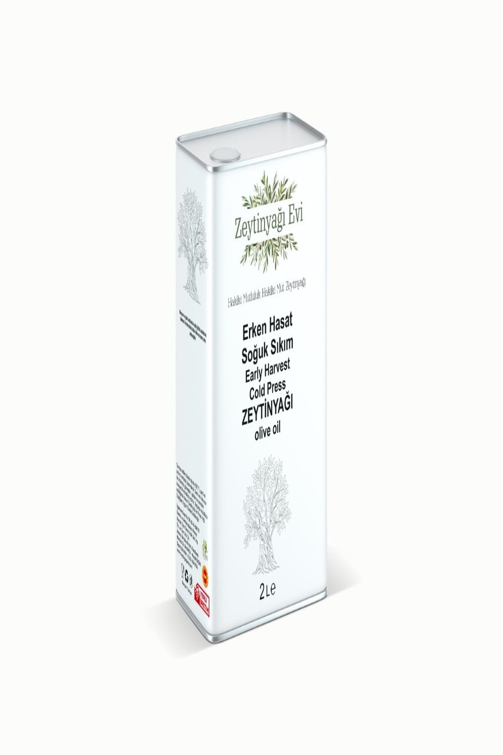 Premium Gold Zeytinyagievi Erken Hasat Soğuk Sıkım Mut Zeytinyağı Teneke Ambalaj (2 Lt)