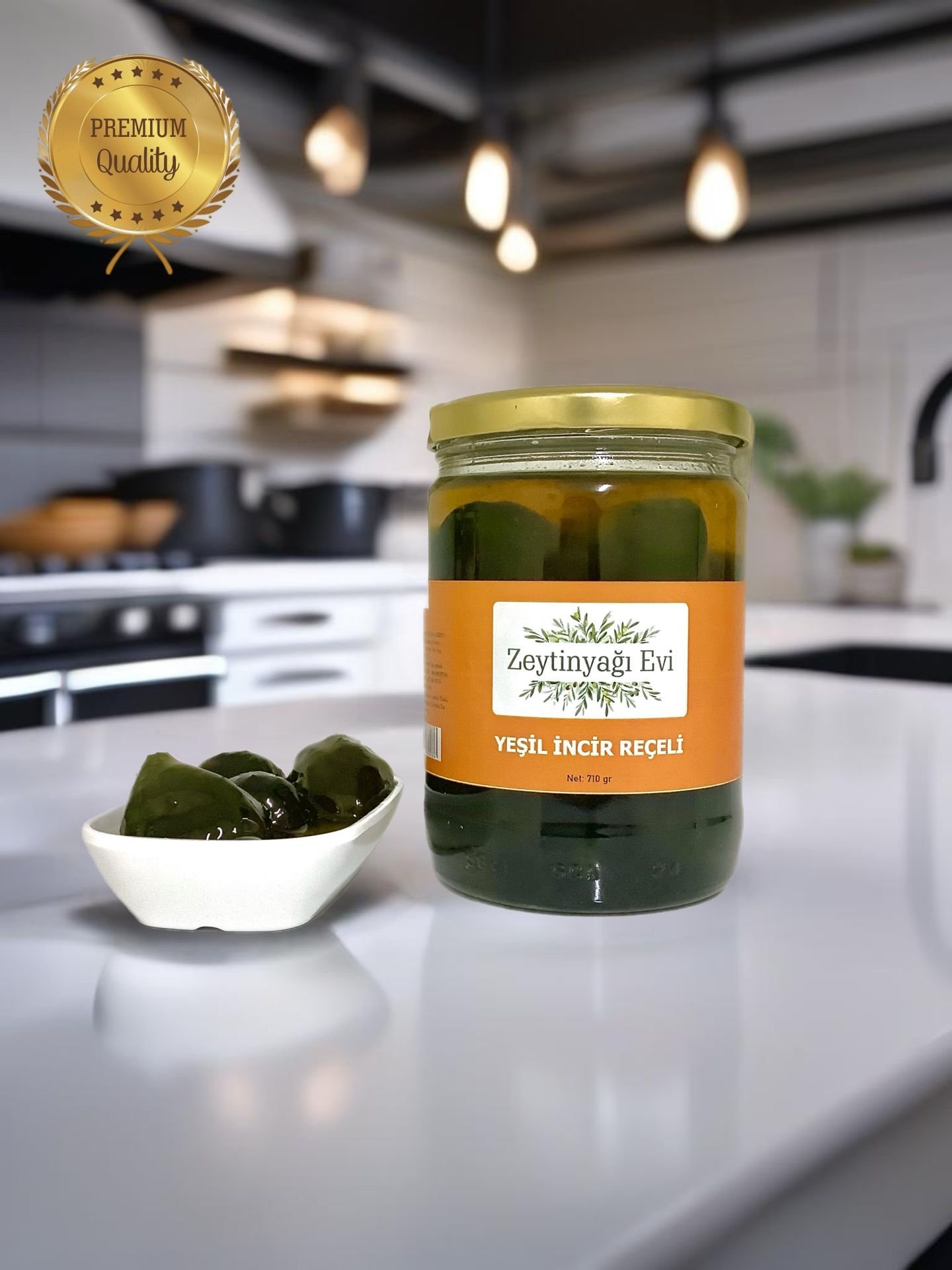 Yeşil İncir Reçeli Cam Şişe 710 gram