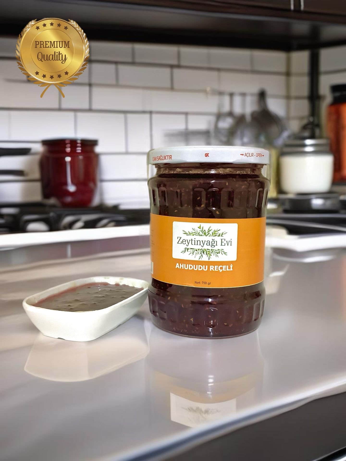 Damla Ahududu Reçeli Cam Şişe 710 Gram