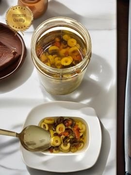 Domates Kurulu Zeytinyağlı Zeytin Salatası Cam Kavanoz 850 gram