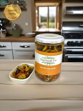 Domates Kurulu Zeytinyağlı Zeytin Salatası Cam Kavanoz 850 gram