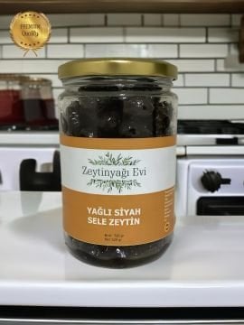 Doğal Gemlik Kırma Yeşil Zeytin ve Siyah Yağlı Sele Cam Kavanoz 2 Li Paket Koruyucu Madde Yok