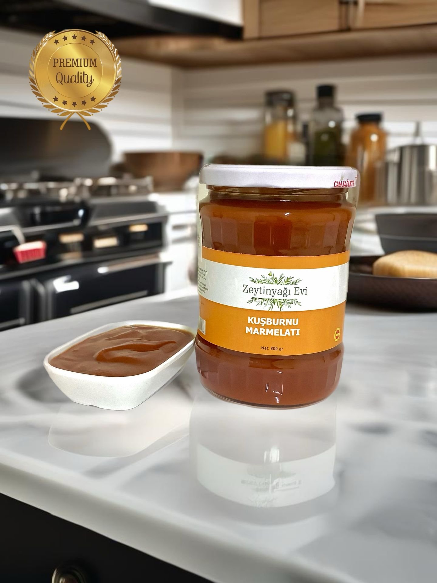 Yöresel Ürünler Şifa Kayanağı Kuşrburnu Marmelati Cam Kavanoz 800 Gram(Kopya)